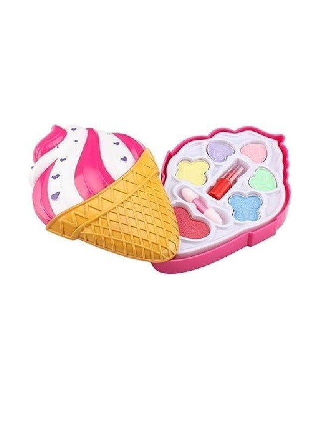 Girls Makeup Set | Safe Ice Cream Shaped Little Girl Makeup Set | Cosmetics Set for Kids Toddler Girl Toys - Image 1