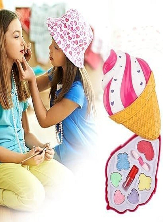 Girls Makeup Set | Safe Ice Cream Shaped Little Girl Makeup Set | Cosmetics Set for Kids Toddler Girl Toys - Image 2