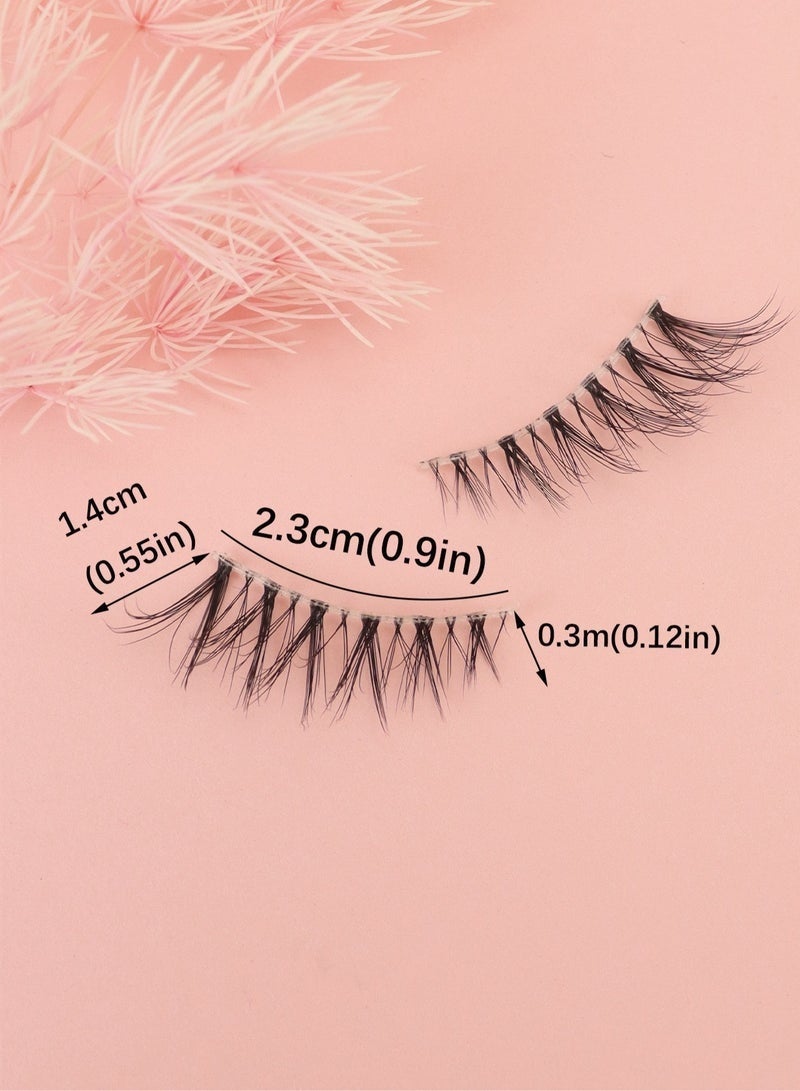 GlamKit 5 Pairs False Lashes, Crisscross Multi-layers False Eyelashes, Natural Look Cat Eye Half Lashes Wispy Fluffy Faux Mink - Image 2