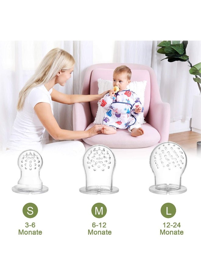 Lictin Lictin Baby Food Feeder, Fresh Silicone Bottle Squeeze Spoon 2Pcs, 6 Different Sized Silicone Teething Pacifiers Baby Feeding Tableware Sets (11 Pcs)  - Image 2