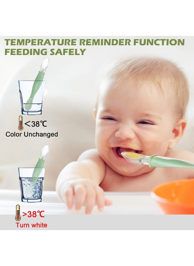 Lictin Lictin Baby Food Feeder, Fresh Silicone Bottle Squeeze Spoon 2Pcs, 6 Different Sized Silicone Teething Pacifiers Baby Feeding Tableware Sets (11 Pcs)  - Image 5