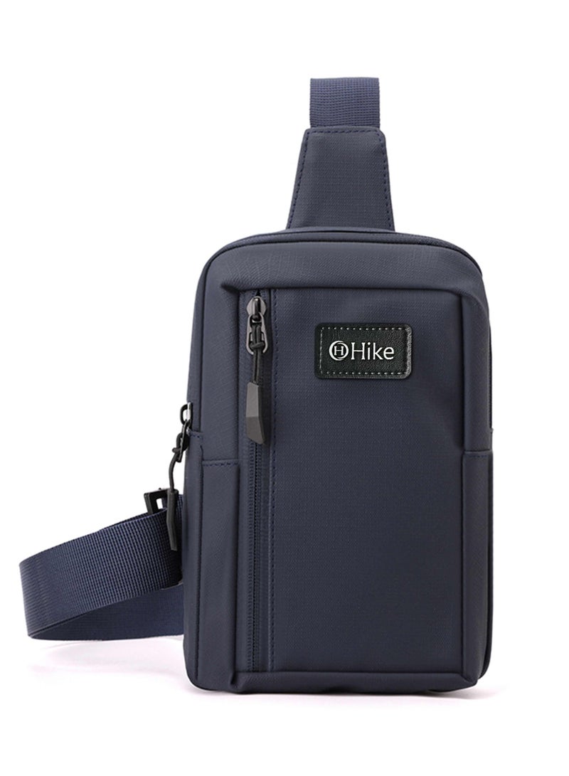 Hike Unisex Cross Body Chest Bag Synthetic Water-Resistant Scratch Resistant Small Shoulder Sling Bag for Business Travel Outdoor Shopping, HK9004-BLUE - Image 1