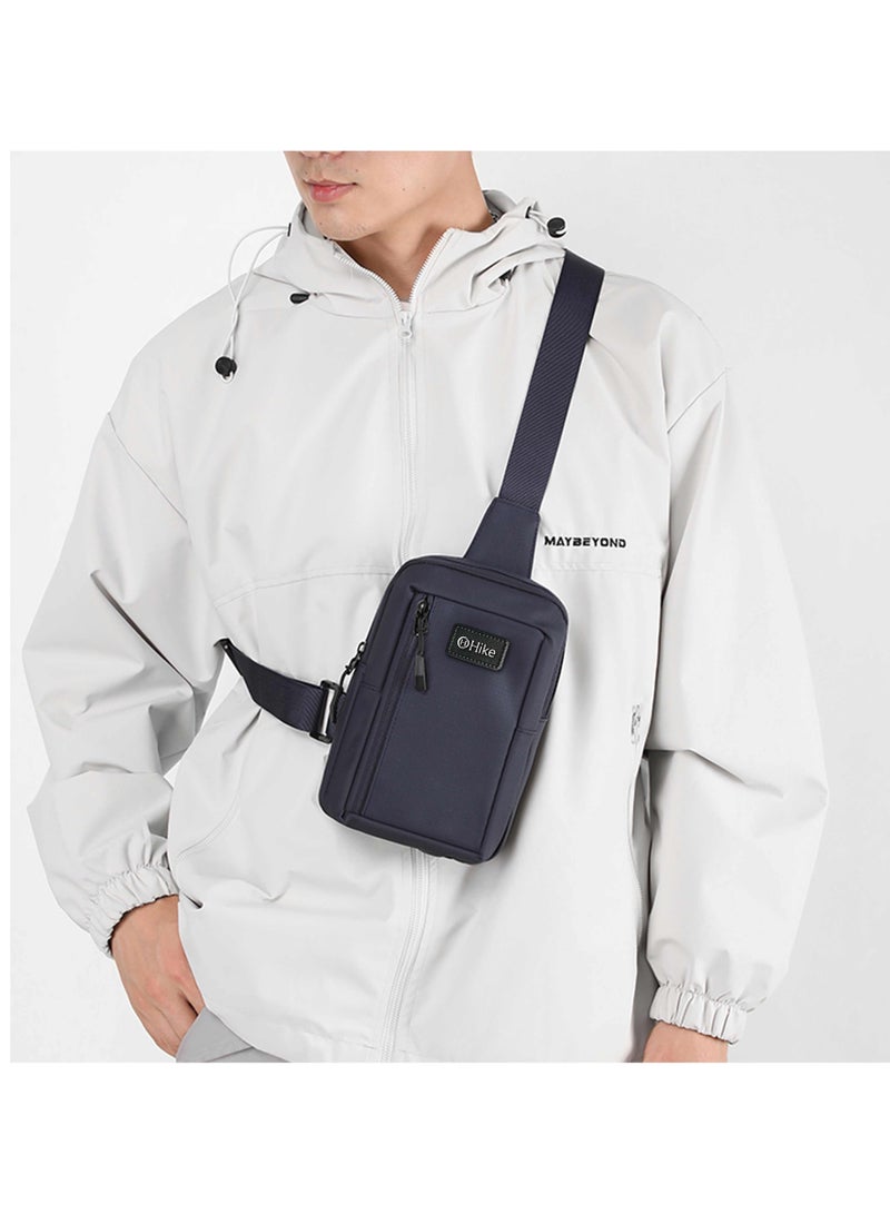 Hike Unisex Cross Body Chest Bag Synthetic Water-Resistant Scratch Resistant Small Shoulder Sling Bag for Business Travel Outdoor Shopping, HK9004-BLUE - Image 3
