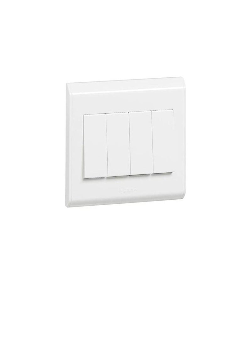 ليجراند بيلانكو مفتاح بقطب واحد - 4 عصابات - اتجاهين - 10 أمبير 250 فولت - 617007 - Image 1