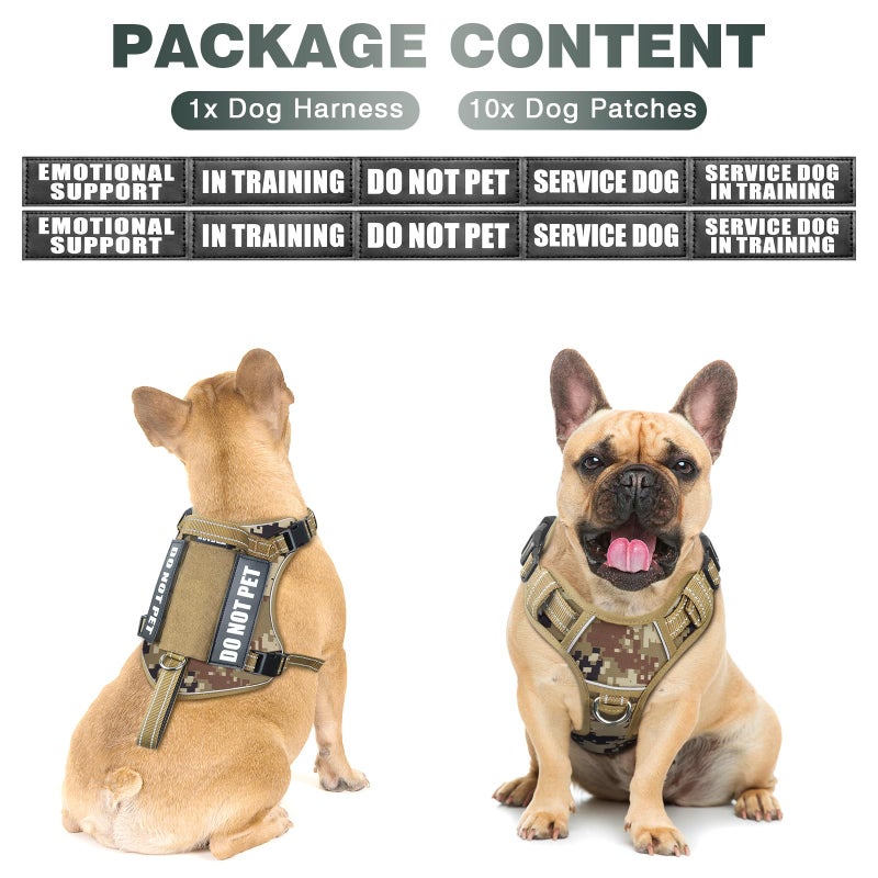 WINSEE Tactical Dog Harness, No Pull Dog Harness for Medium Large Dogs with Handle & Molle, Military Service Dog Vest Harness in Training Pet Harness for Small Dogs - Image 2