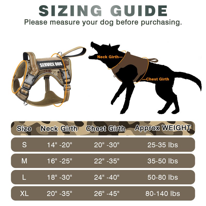 WINSEE Tactical Dog Harness, No Pull Dog Harness for Medium Large Dogs with Handle & Molle, Military Service Dog Vest Harness in Training Pet Harness for Small Dogs - Image 5