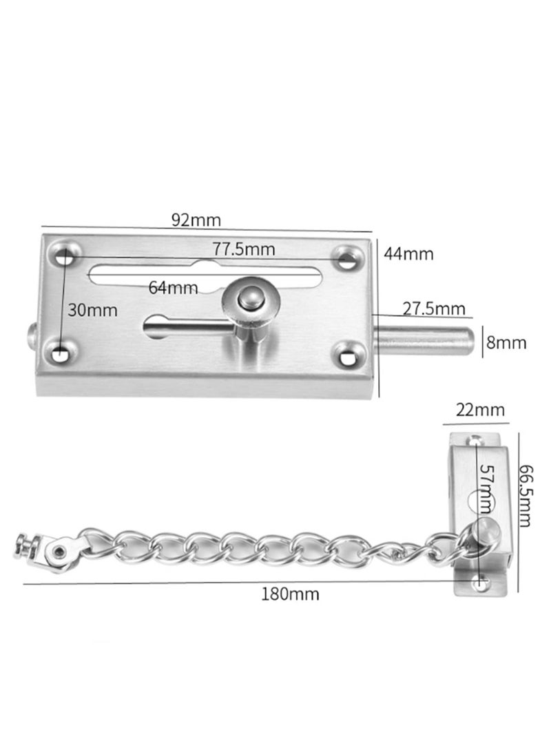 Excefore Door Chain Lock, Sliding Door Chain for Front Door, Security Door Lock Safety Chain, Anti Theft Door Latch for Door, Door Limiter - Image 2