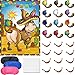Zonon Pin The Tail on The Donkey Mexican Donkey Mexican Fiesta Decorations Taco Party Supplies Poster with Blindfolds and Stickers Fiesta Birthday Carnival Decorations - Image 3