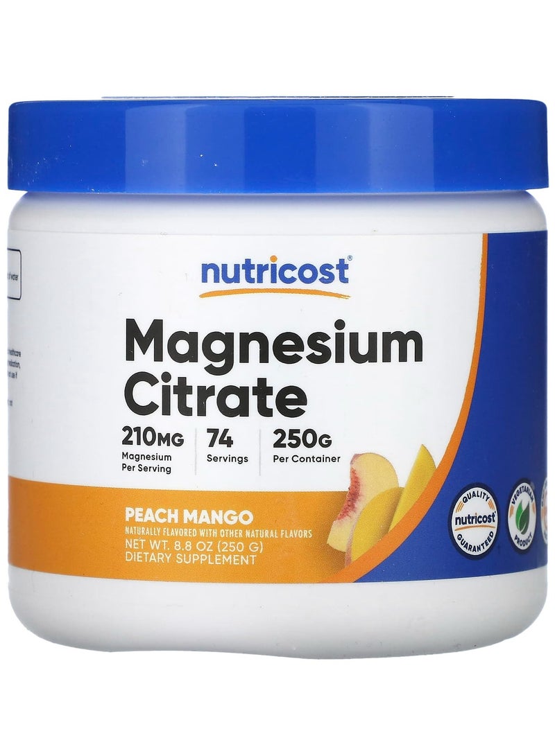 Nutricost Magnesium Citrate, Peach Mango, 8.8 oz (250 g)
