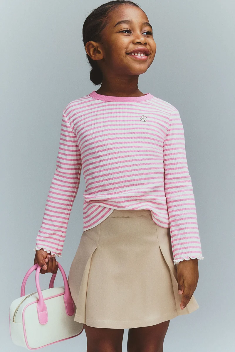 H&M Embroidery-detail jersey top