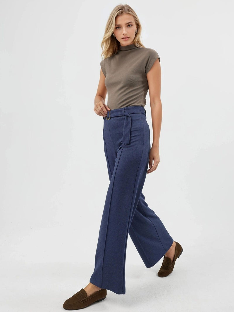 BUSEM High Waist Belted Straight Leg Pants - Image 3