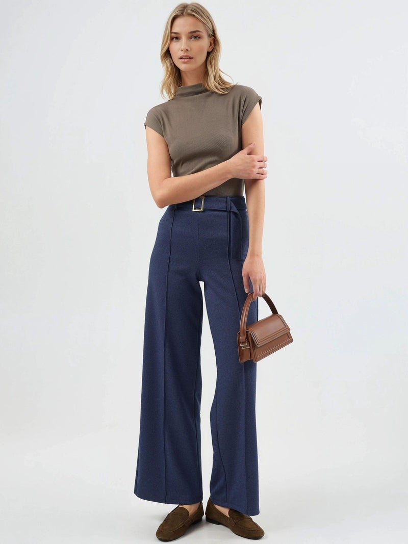 BUSEM High Waist Belted Straight Leg Pants - Image 5