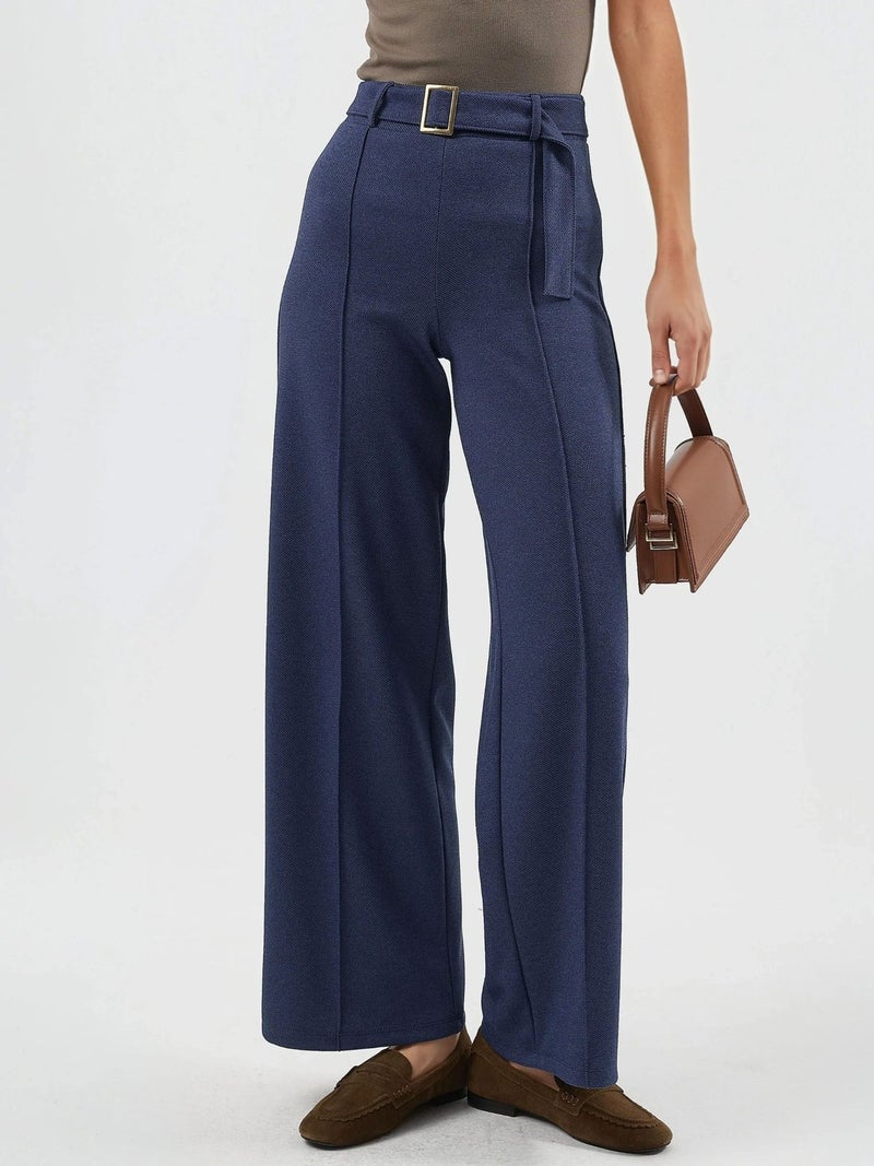 BUSEM High Waist Belted Straight Leg Pants - Image 1
