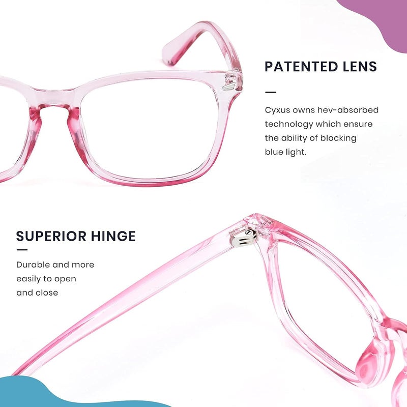 Cyxus Blue Light Glasses for Men Women Reduce Eye Strain UV Blocking for Computer Screen 8082 - Image 4