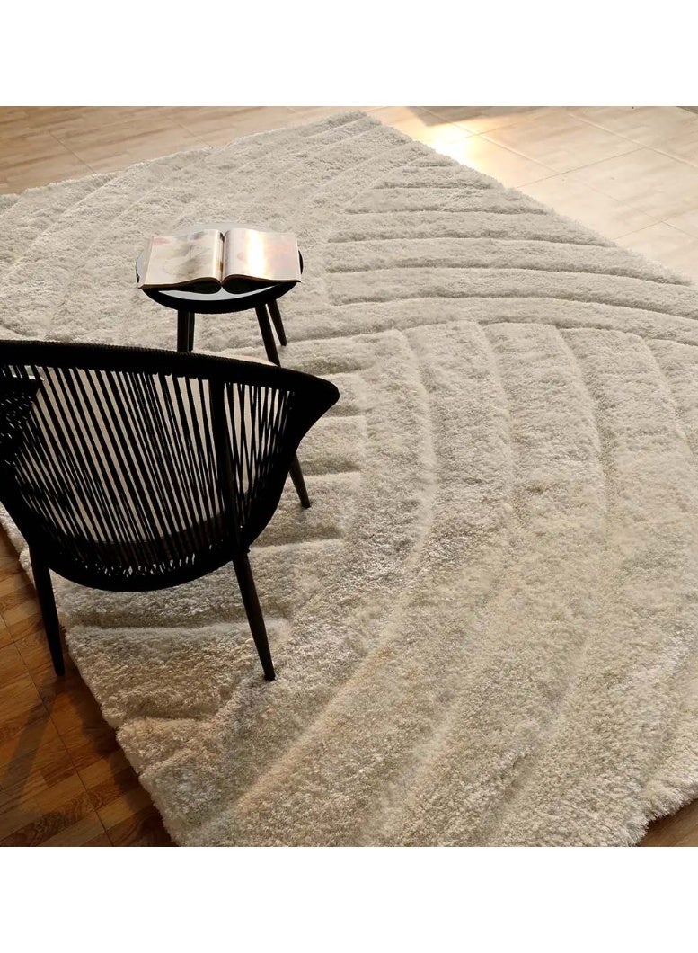 Ramsha Handmade shaggy rug 3d design white soft fur rug mp3d-07 Shaggy area rg for bedroom rectangle rug 170x240 cm - Image 2