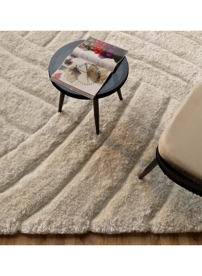 Ramsha Handmade shaggy rug 3d design white soft fur rug mp3d-07 Shaggy area rg for bedroom rectangle rug 170x240 cm - Image 3