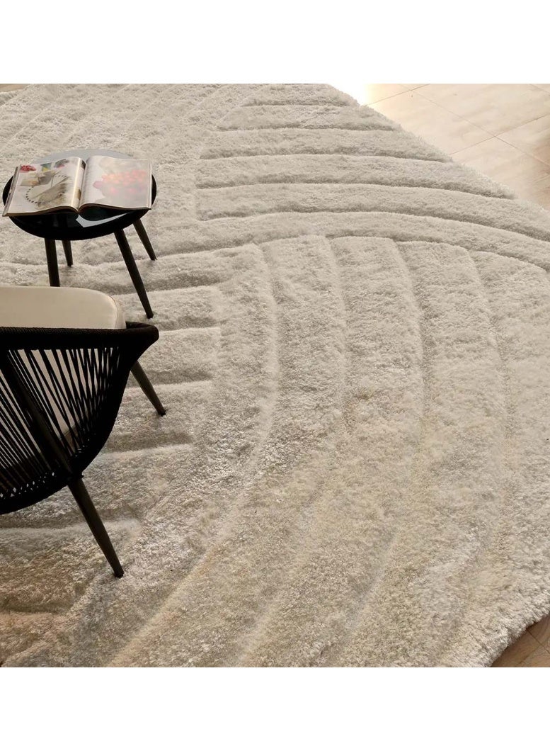 Ramsha Handmade shaggy rug 3d design white soft fur rug mp3d-07 Shaggy area rg for bedroom rectangle rug 170x240 cm - Image 4