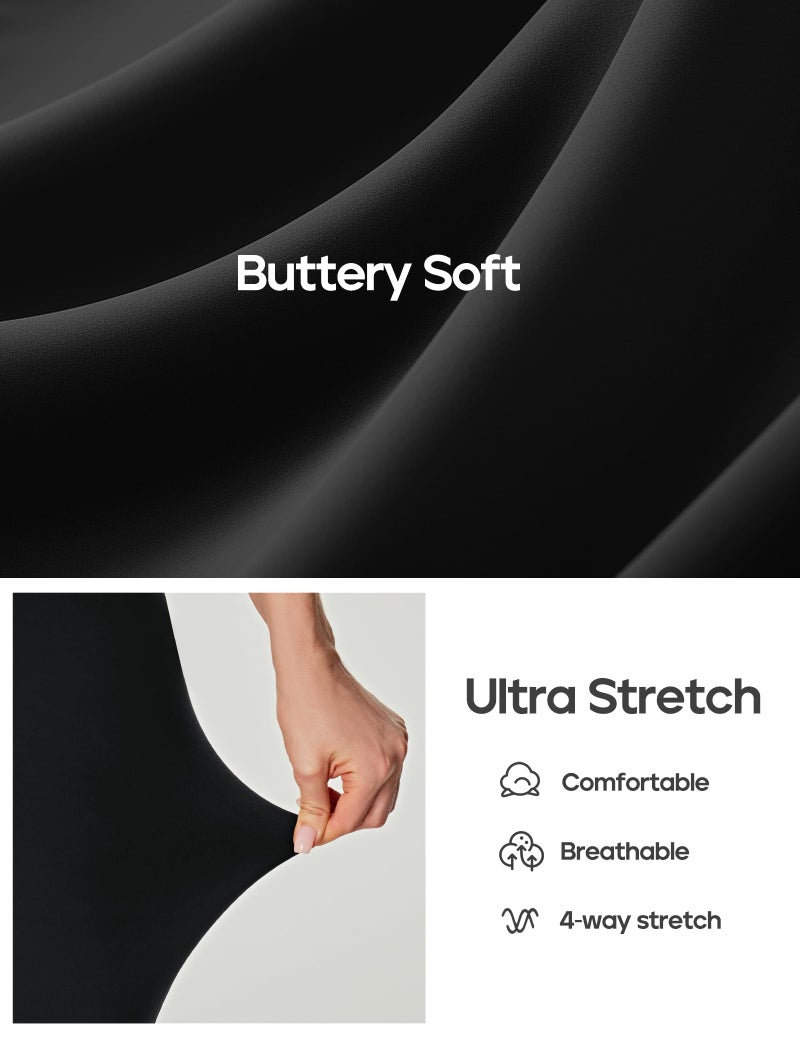 Heathyoga Womens Leggings with Pocket Buttery Soft Legging for Women Tummy Control High Waisted Yoga Pants Black - Image 5