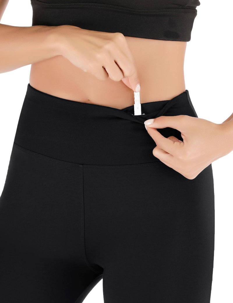 Heathyoga Womens Leggings with Pocket Buttery Soft Legging for Women Tummy Control High Waisted Yoga Pants Black - Image 3