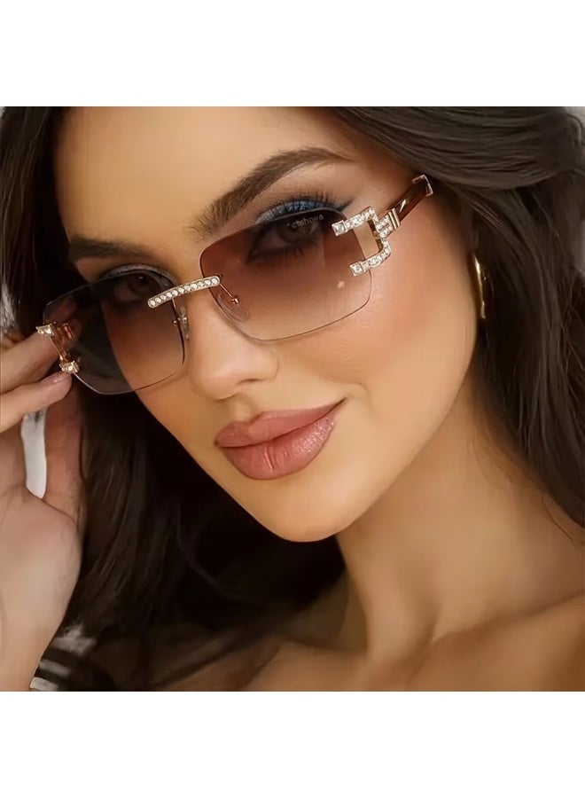 Elanova Frameless blue light blocking glasses suitable for men and women for reading, protecting against UV rays, preventing eye strain, and for computer, TV, and gaming use - Image 2