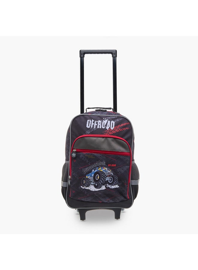 ال بي ال من شو اكسبرس حقيبة ظهر بعجلات بطبعة جرافيك للأولاد بمقبض قابل للسحب - Image 2