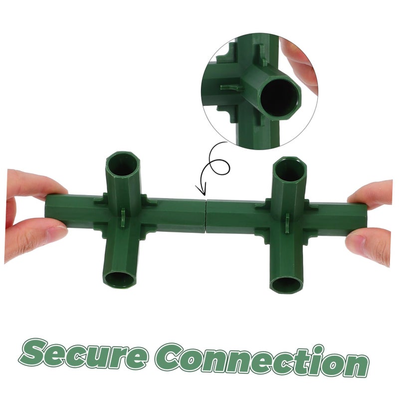 4 Way Greenhouse Frame Connectors 4PCS Sturdy Plastic Plant Support Joint Adapters - Image 4