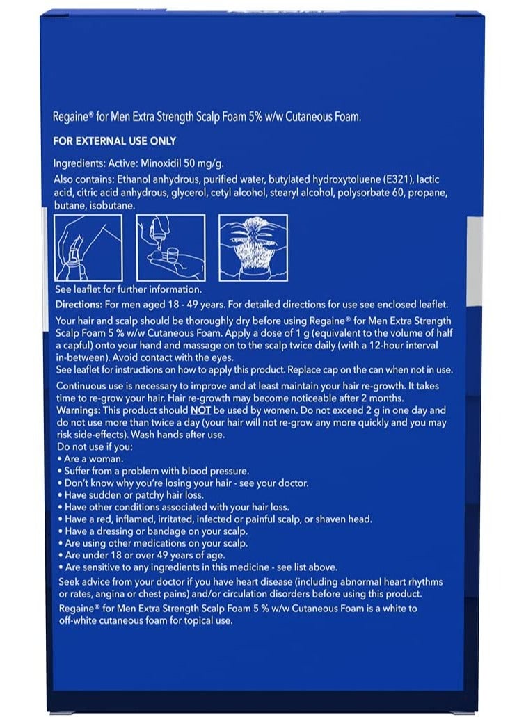 Regaine for Men Hair Loss & Hair Growth Scalp Foam Treatment with Minoxidil 3 Month Supply, 3 x 73ml - Image 3