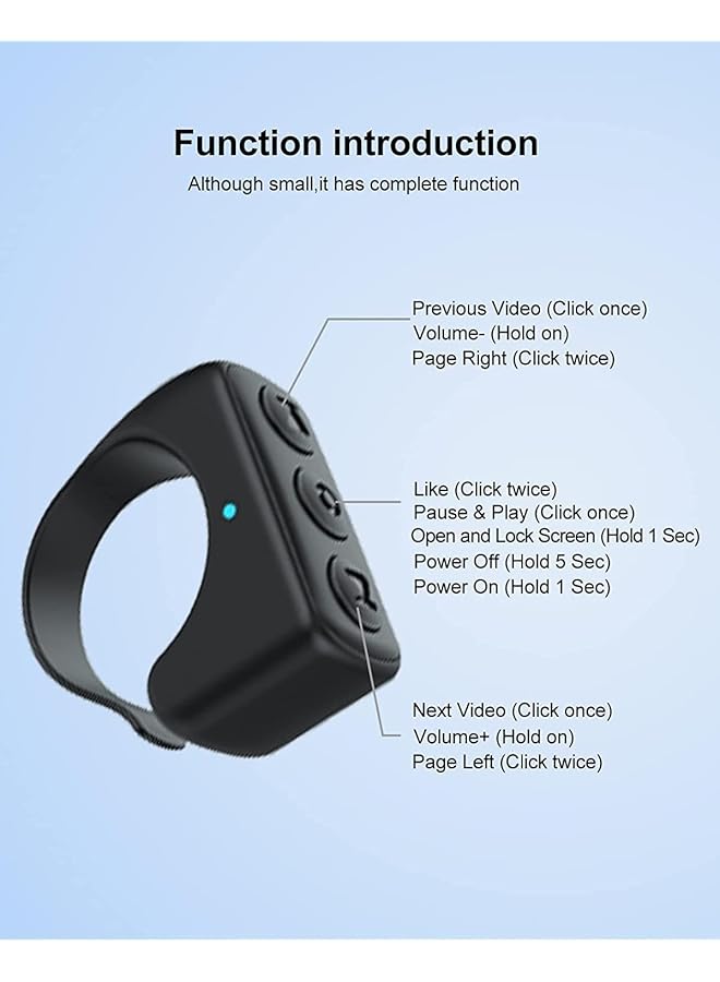 erorex For Tik Tok Remote Control For Tiktok Button Wireless Scrolling Ring Bluetooth Control Page Turner  - Image 2