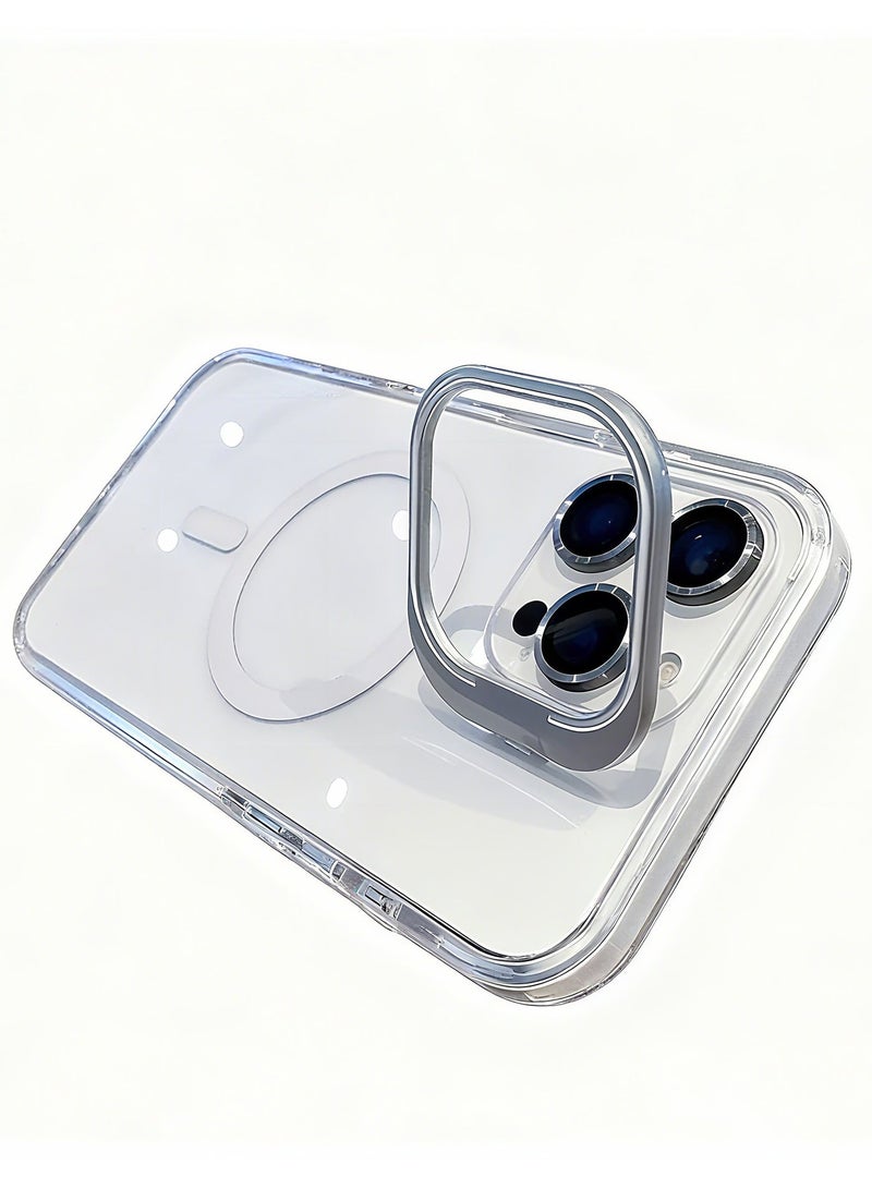 حافظة آبل آيفون 14 برو ماكس بمصدر شحن لاسلكي، مقعد العدسة، حماية من الصدمات، ومقعد مغناطيسي - Image 1