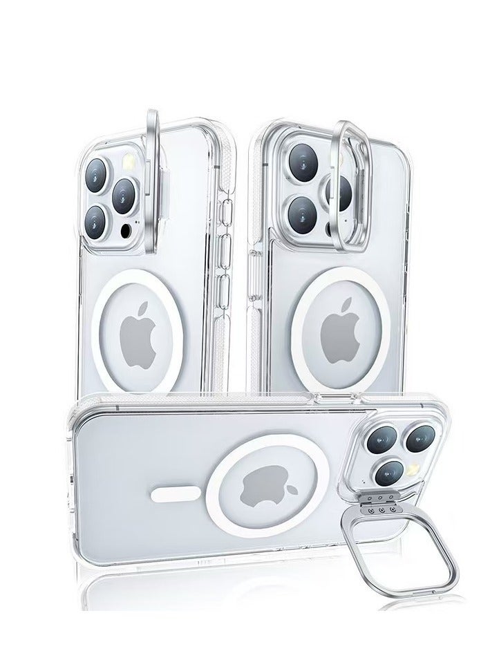 حافظة آبل آيفون 14 برو ماكس بمصدر شحن لاسلكي، مقعد العدسة، حماية من الصدمات، ومقعد مغناطيسي - Image 2