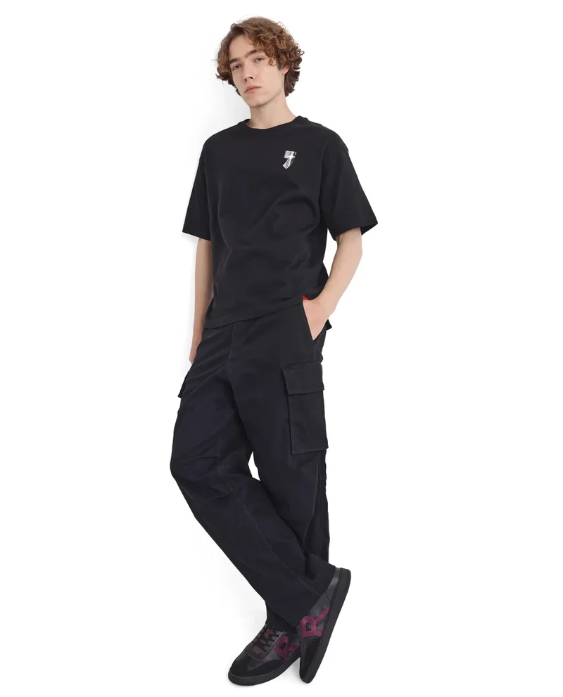 Rare Rabbit Men's Typography Print Oversized T-Shirt