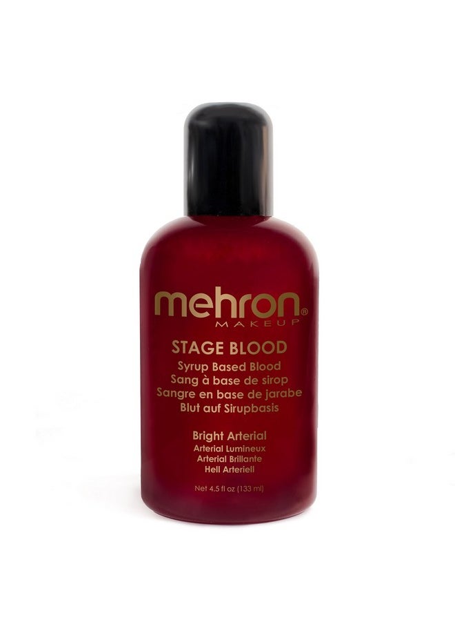 mehron - Makeup Stage Blood | Realistic Fake Blood For Halloween | Stage Blood Makeup | Washable Fake Blood For Special Fx, Stage & Screen, Halloween, & Cosplay (4.5 Oz) (Bright Arterial) - Image 1