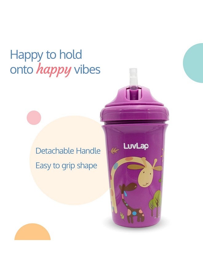 Luvlap Tiny Giffy Sippy Cup, Silicone Straw, Bpa Free, 300 Ml 18M+ (Purple) - Image 4