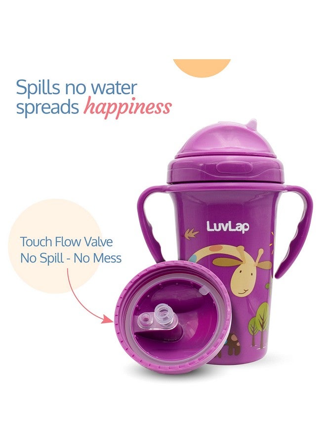 Luvlap Tiny Giffy Sippy Cup, Silicone Straw, Bpa Free, 300 Ml 18M+ (Purple) - Image 3