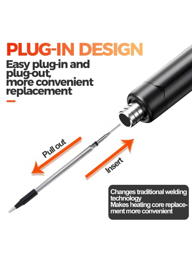 SANMUGEED USB Portable Electric Soldering Iron Kit Soldering Welding Pen with 300-450℃ Temperature Adjustment Function for Soldering Repairing and Maintenance Use - Image 4