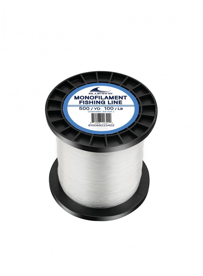 BLUEWING BLUEWING Monofilament Fishing Line Clear Invisible Thin Diameter Fishing String Mono Fishing Line, Dia.0.9mm*500YD*100LB - Image 1