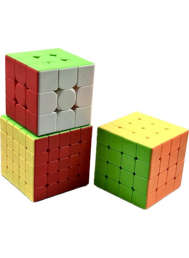 D ETERNAL All ages Speed Cube Combo Set Of 3X3 4X4 5X5 High Speed Stickerless Magic Cube Brainstorming Puzzle Bundle Game Toy - Image 1