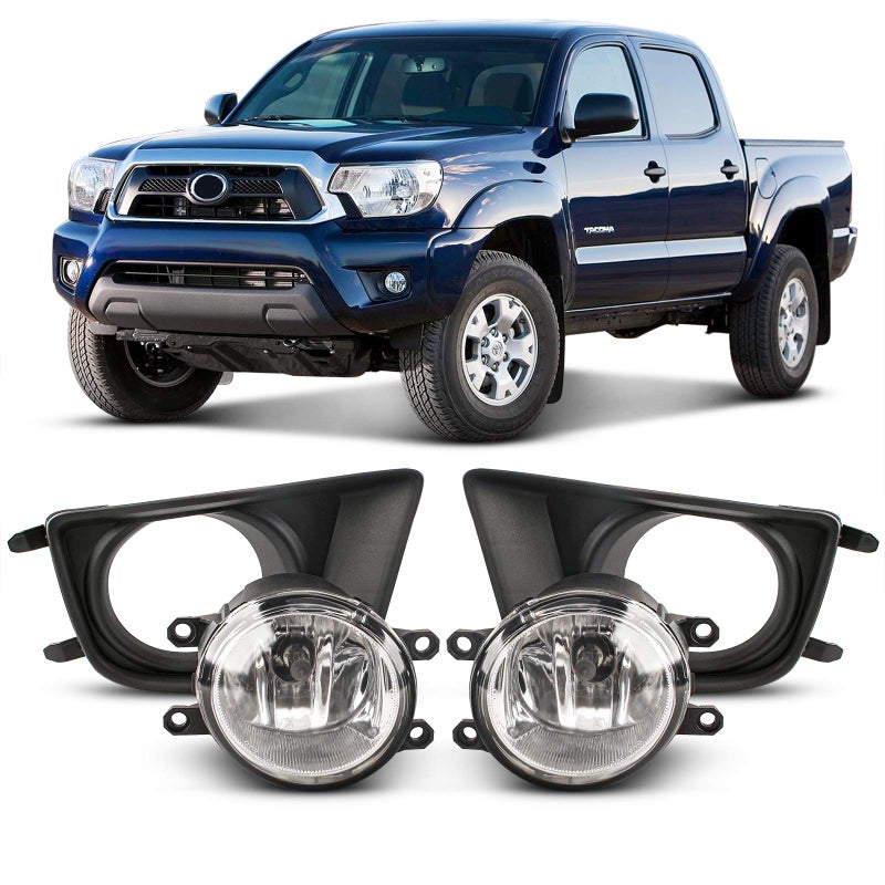 مصابيح ضباب DLAA متوافقة مع تويوتا تاكوما 4WD 2012 2013 2014 2015 مجموعة استبدال مصابيح الضباب عدسة شفافة نمط OE H1112V55W
