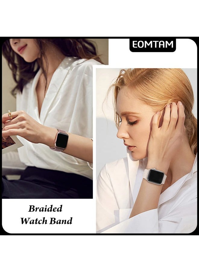 EOMTAM - 5 Pack Braided Stretchy Bands Compatible with Apple Watch Bands Women Men 38mm 40mm 41mm 42mm 44mm 45mm 46mm 49mm,Nylon Solo Loop Elastic Straps Cloth Wristbands for iWatch All Series 1-10 SE Ultra - Image 1