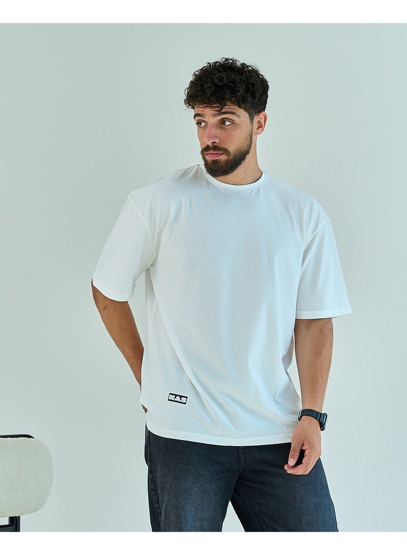 NAS Hat3adi Unisex Oversized SS T-Shirt - Off White - Image 2