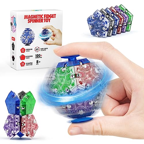 Aiqi 14Piece Set Magnetic Fidget Sphere Pentagons Building Blocks Magnetic Stress Relief Desk Magnet Toys for Relaxation and Focus Colorful - Image 1
