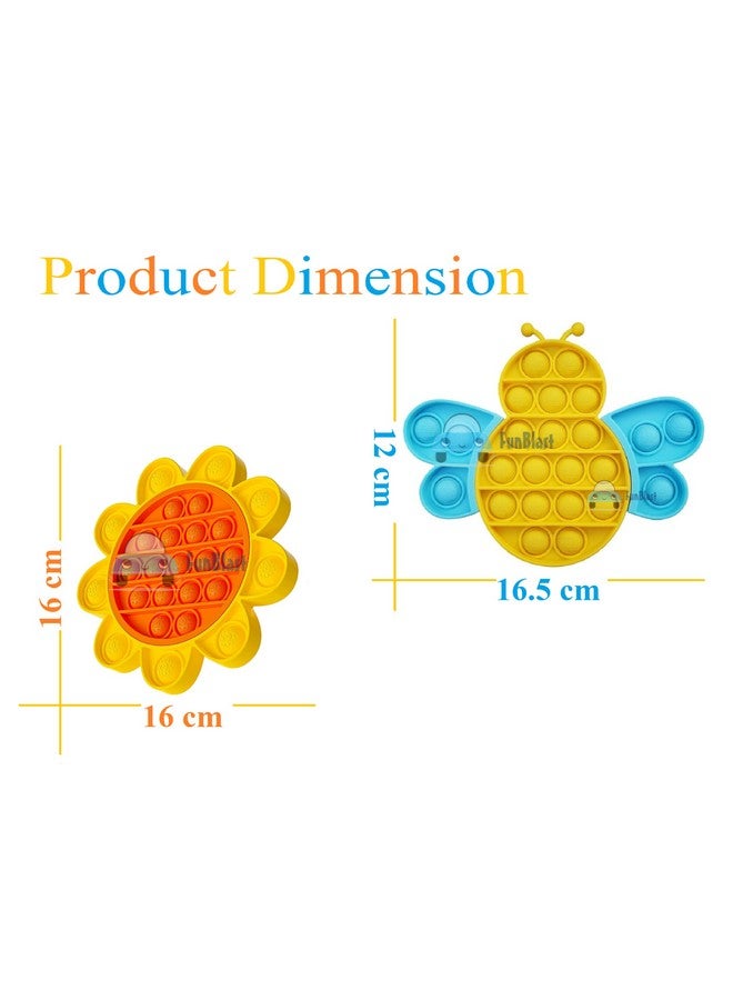 فنبلاست مجموعة FunBlast Pop it (عبوة من لعبتين Popit)، ألعاب أطفال، ألعاب فيدجيت، لعبة Pop it، لعبة Push Pop Bubble Fidget الحسية، لعبة تخفيف التوتر Fidget الحسية، هدايا مبتكرة للبنات والأولاد والأطفال (10) - Image 2