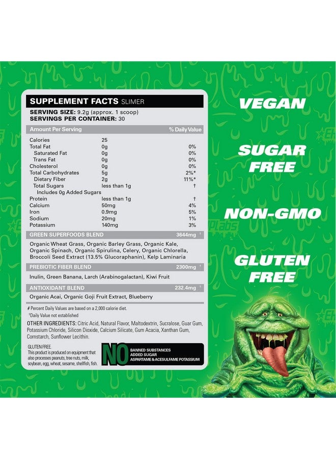 EHP Labs x Ghostbusters OxyGreens Super Greens Powder - Spirulina & Chlorella Superfood, Green Juice Powder with Prebiotic Fibre, Antioxidants & Immunity Support, 30 Serves (Slimer Lime) - Image 5