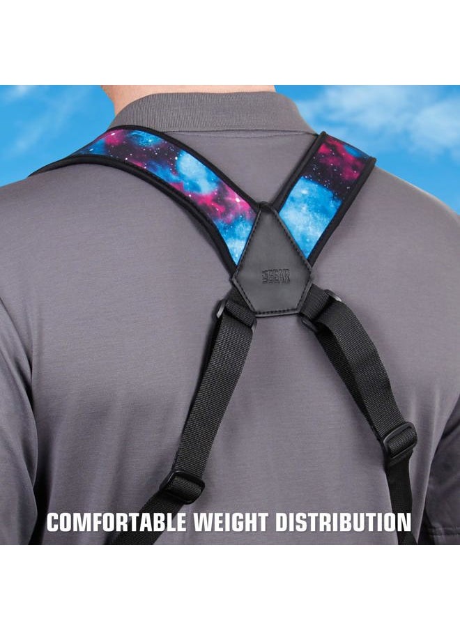 USA Gear DSLR Camera Strap Chest Harness with Quick Release Buckles, Galaxy Neoprene Pattern and Accessory Pockets - Compatible with Canon, Nikon, Sony and More Point and Shoot and Mirrorless Cameras  - Image 4