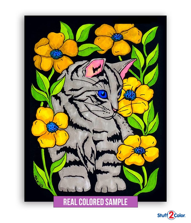 Stuff2Color Super Pack of 18 Fuzzy Velvet Coloring Posters (Artistic Edition) - Great for Family Time, Arts & Crafts, Travel, Classrooms, Care Facilities [For All Ages: Girls, Boys, Adults, Toddlers, and More] - Image 5