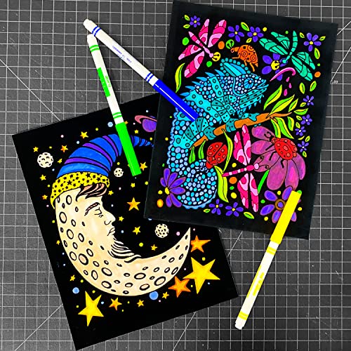 Stuff2Color Super Pack of 18 Fuzzy Velvet Coloring Posters (Artistic Edition) - Great for Family Time, Arts & Crafts, Travel, Classrooms, Care Facilities [For All Ages: Girls, Boys, Adults, Toddlers, and More] - Image 2