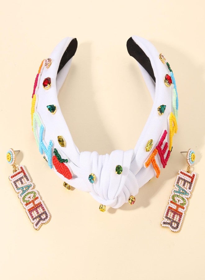 PHALIN Teacher Accessories for Women Teacher Headbands School Pencil Headbands Hair Claw Clips Teacher Earrings Heishi Bracelets Back To School Teacher Jewelry Outfits Teacher Application Gifts - Image 5