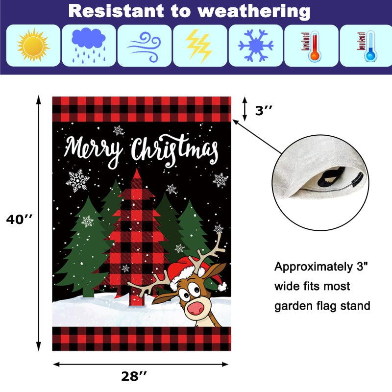 Pating Seasonal Garden Flags Set of 12 Double Sided 28 x 40 Inch Yard Flags, Large House Flags for Outside, Fall Winter Halloween Christmas Outdoor Flags, Holiday Garden Flags for All Seasons - Image 3