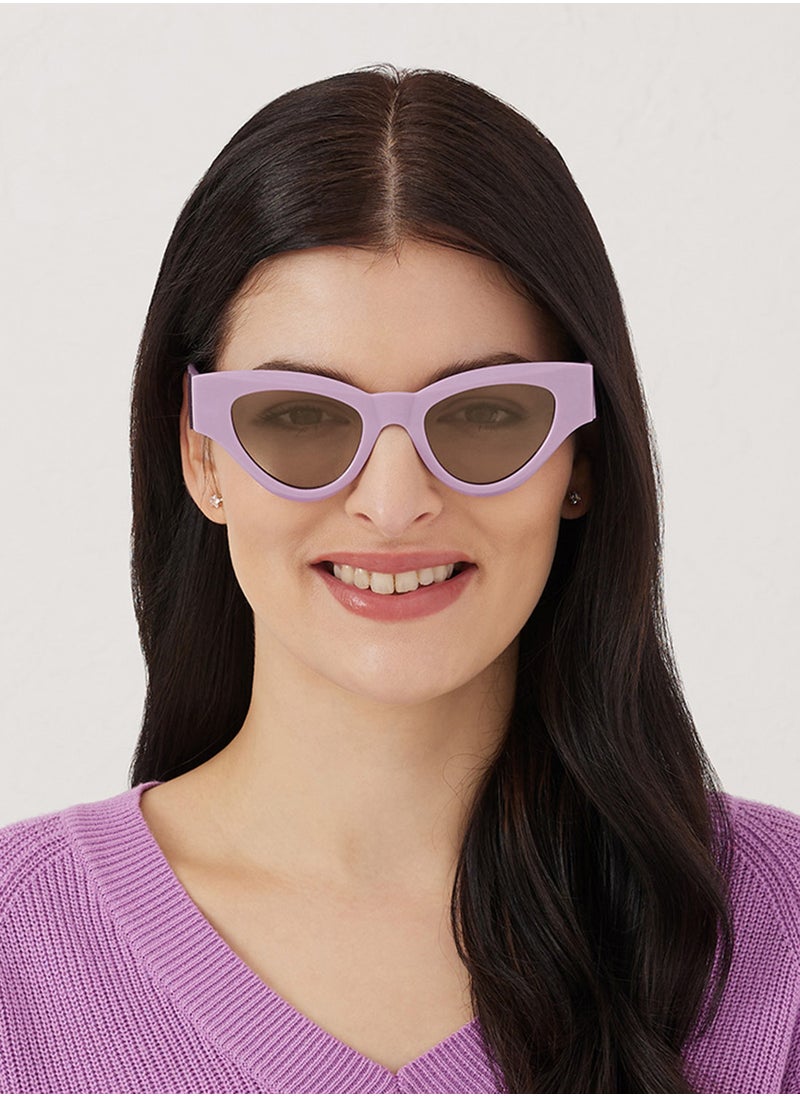 Blackout Periwinkle,Women Sunglasses, Cat Eye Sunglasses, UV Protection: UV400 (Purple,Orange)  - Image 4