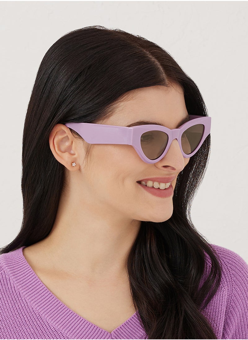Blackout Periwinkle,Women Sunglasses, Cat Eye Sunglasses, UV Protection: UV400 (Purple,Orange)  - Image 5
